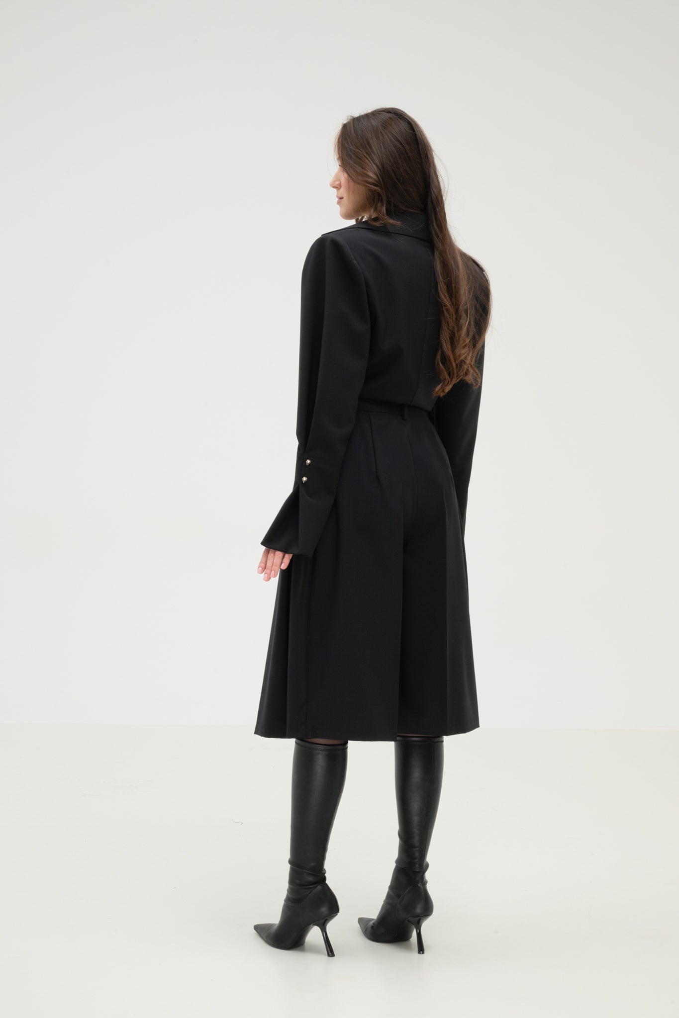 BLACK WOOL BLEND SHIRT