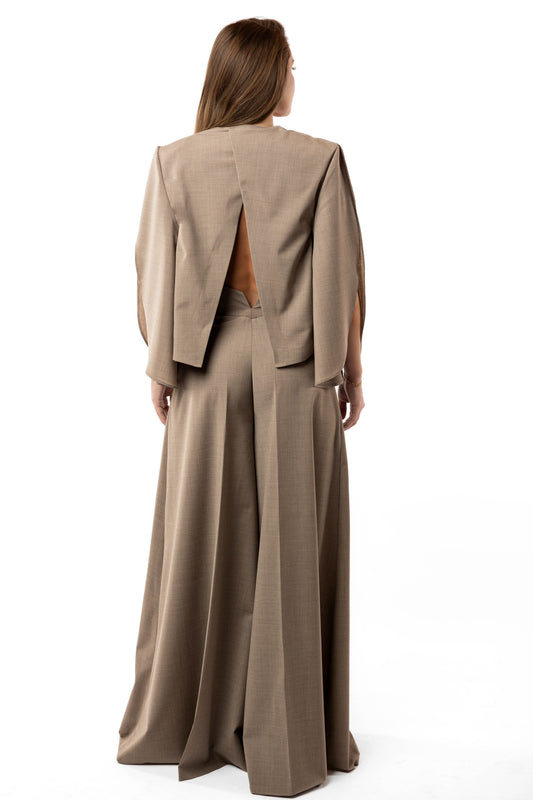 PANTALONI DIN AMESTEC DE LÂNĂ VIRGINĂ