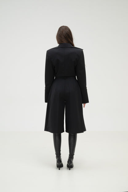 VIRGIN WOOL BLEND PLEATED TROUSERS