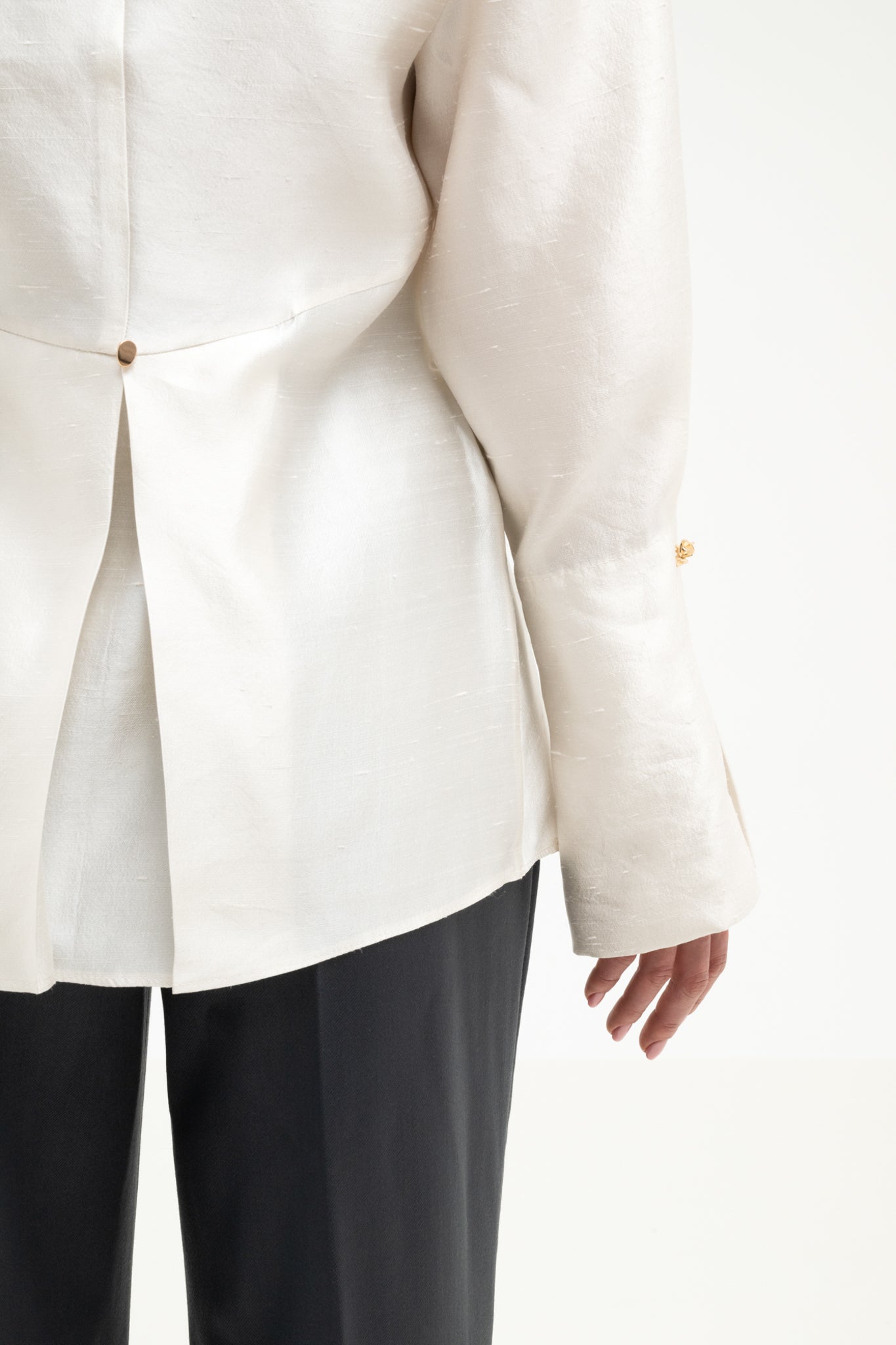 IVORY SHANTUNG SILK SHIRT