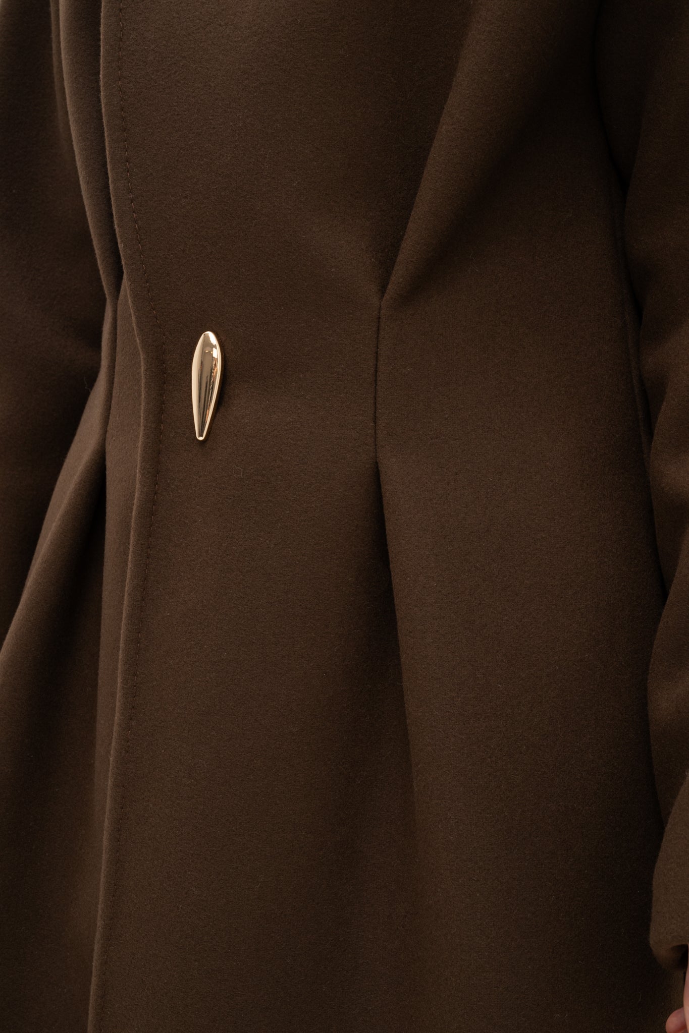 COFFEE BROWN 100% WOOL COAT