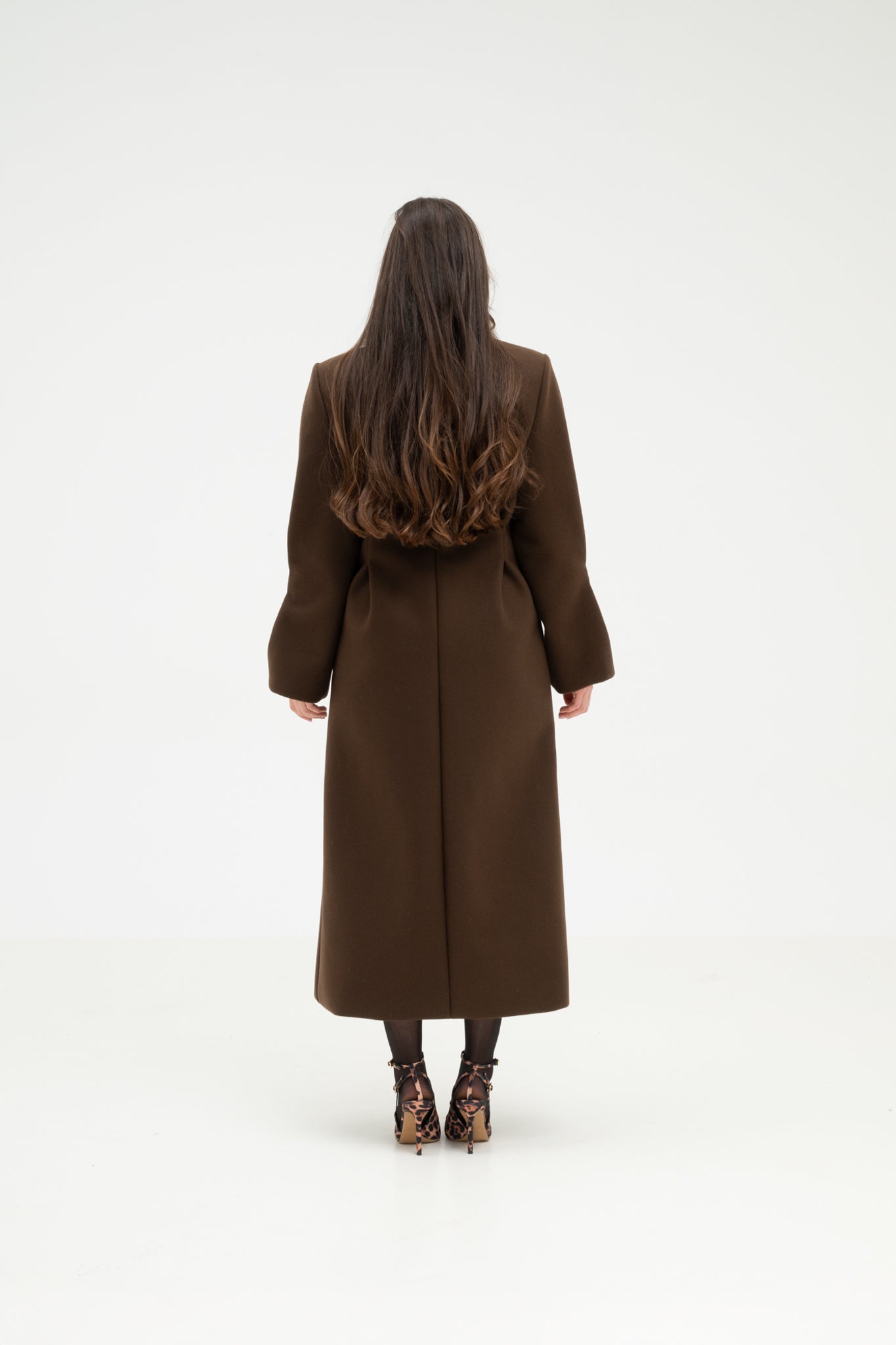 COFFEE BROWN 100% WOOL COAT