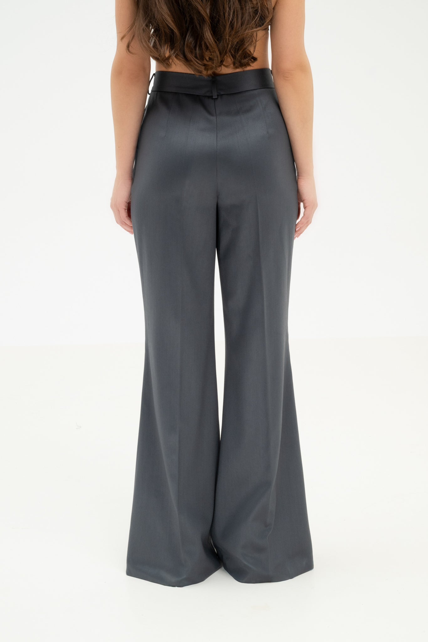GREY 100% WOOL TROUSERS