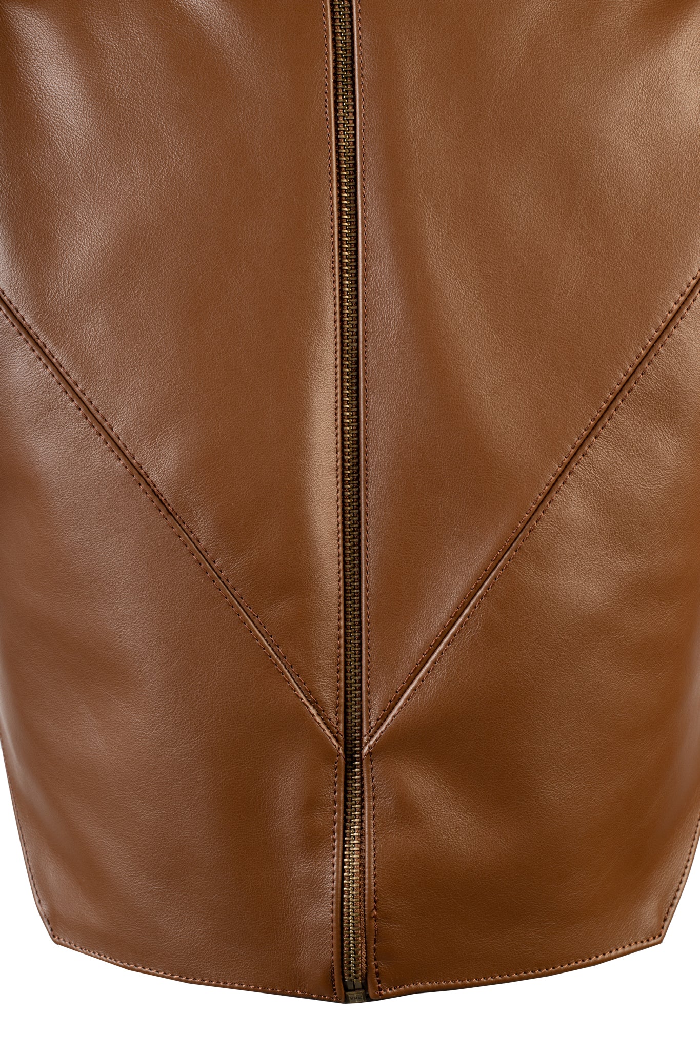 Short Brown Leather Top