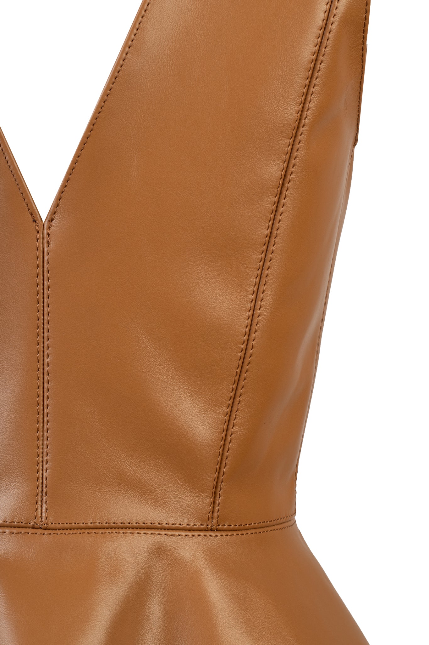 Toffee Leather Cloche Top