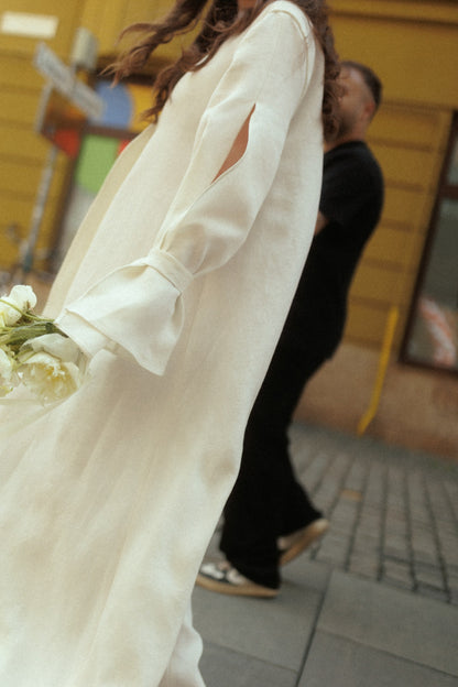 ROCHIE LUNGĂ DIN CÂNEPĂ IVORY