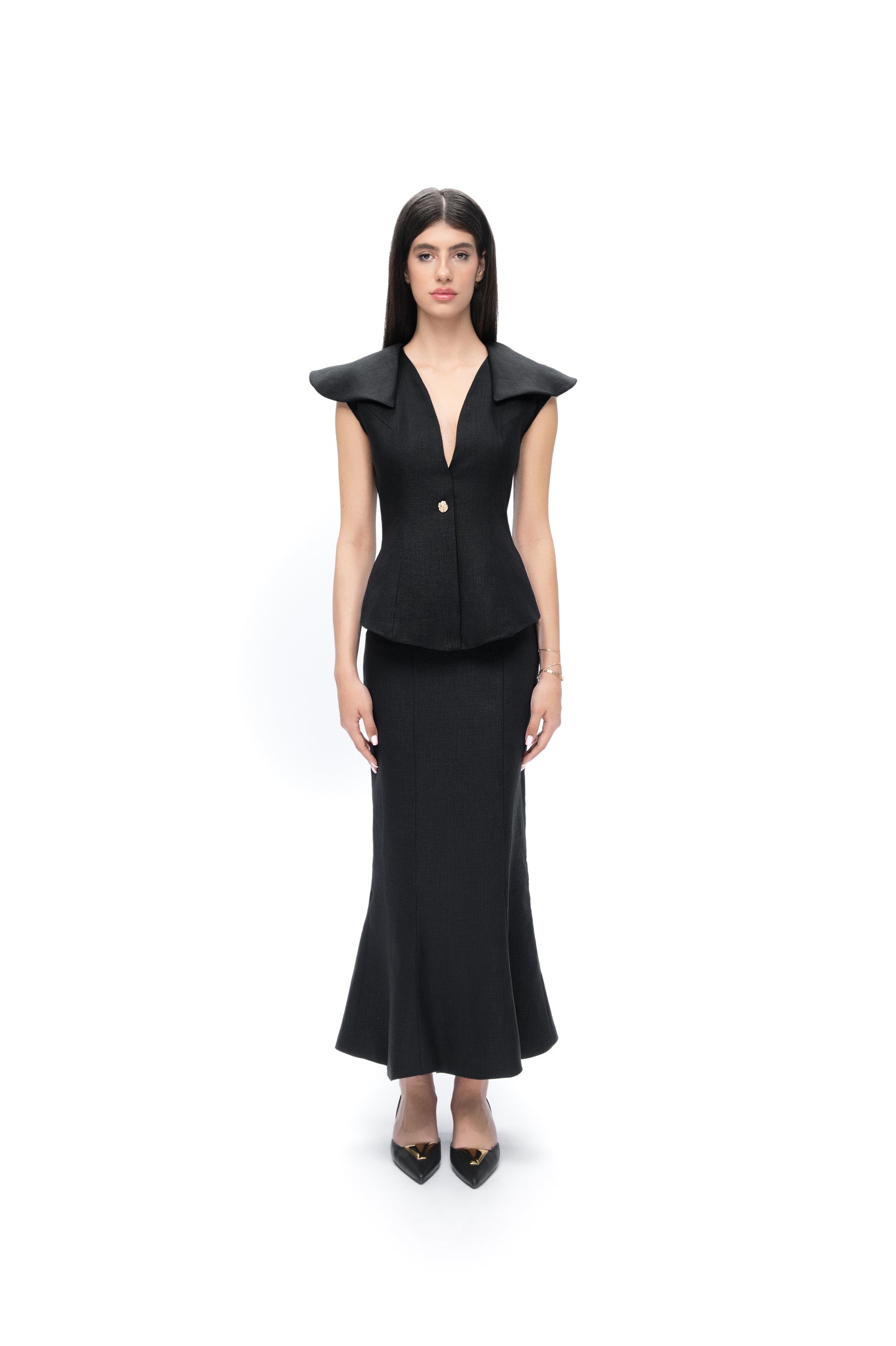BLACK LINEN BLAZER