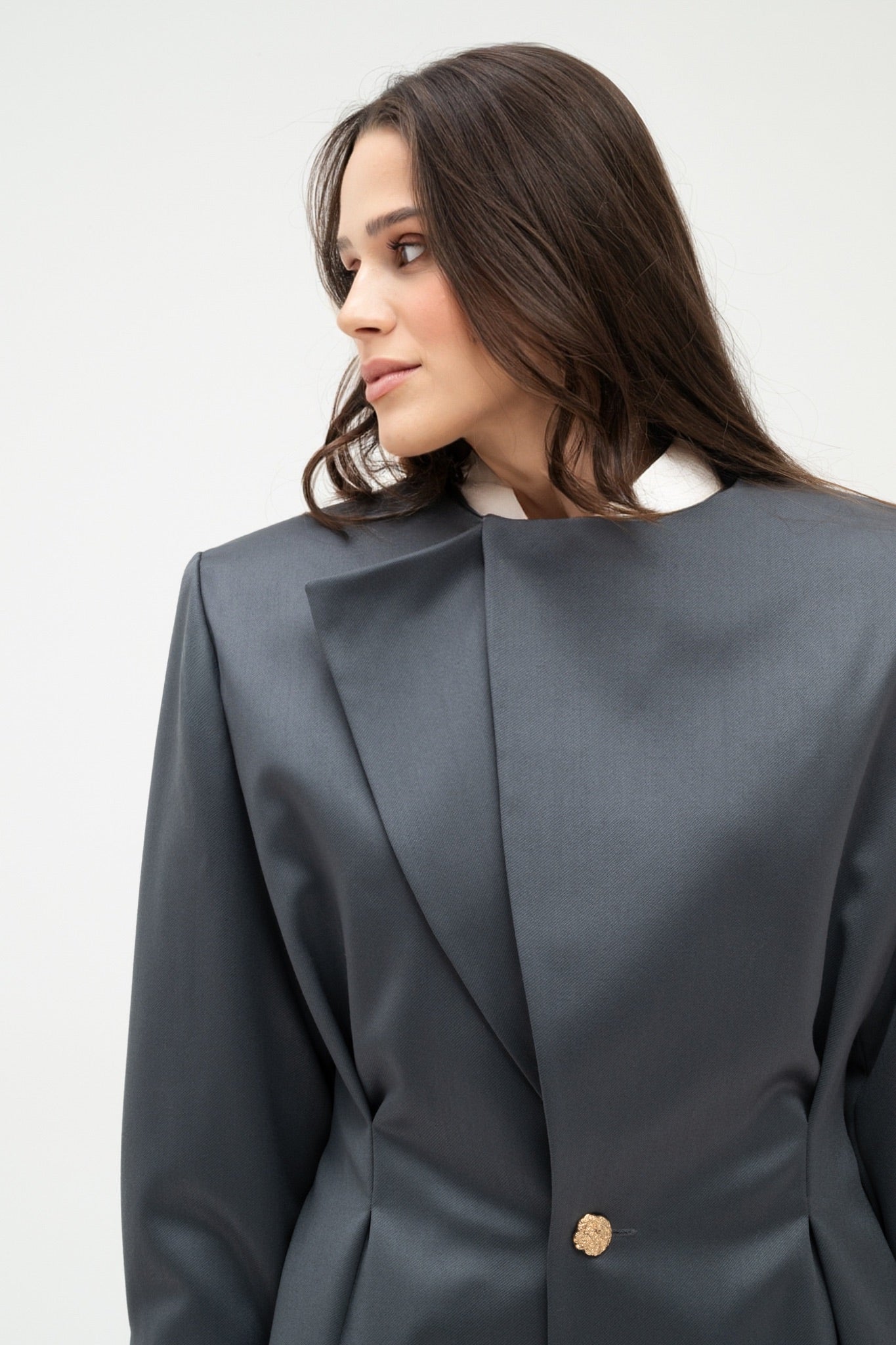 GREY 100% WOOL BLAZER