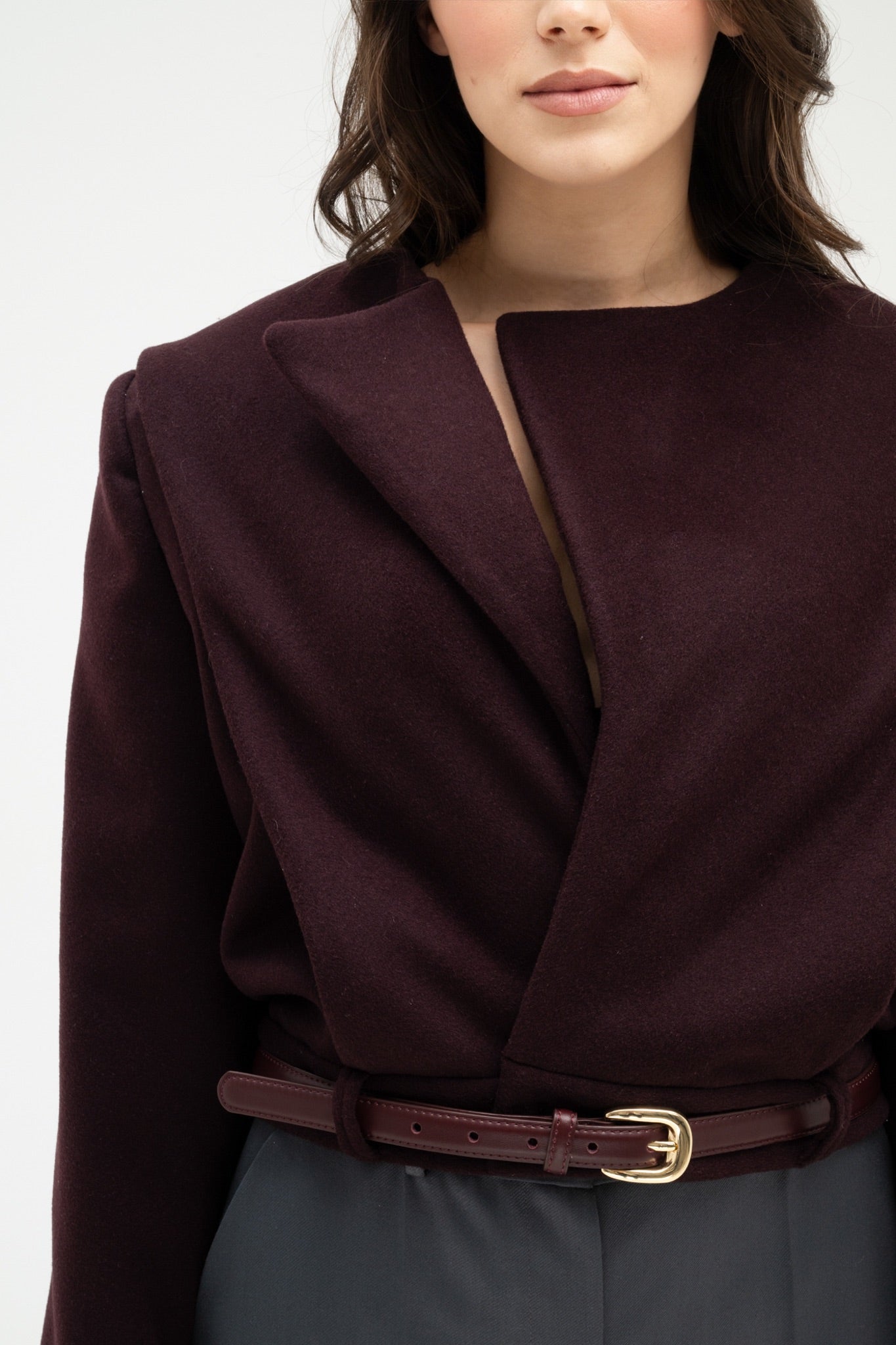 BURGUNDY 100% WOOL BLAZER