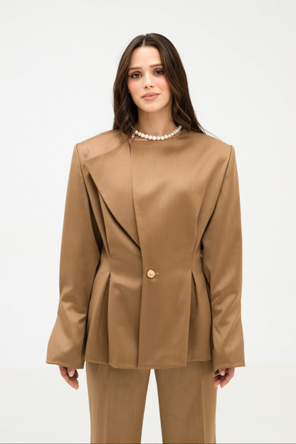 CAMEL BLAZER 100% WOOL