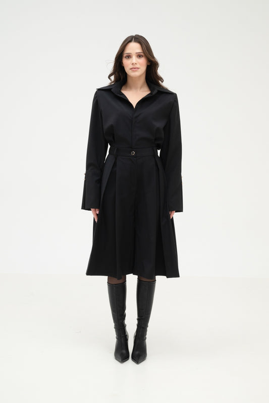 VIRGIN WOOL BLEND PLEATED TROUSERS